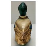 Vintage ROYAL Windsor Ceramic Mallard Duck With Foil Label9 1/2" H x 10 1/2" L x 4 1/2" W (Crazing Present In Clear Coat) Tip Of Beak Repaired