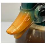 Vintage ROYAL Windsor Ceramic Mallard Duck With Foil Label9 1/2" H x 10 1/2" L x 4 1/2" W (Crazing Present In Clear Coat) Tip Of Beak Repaired