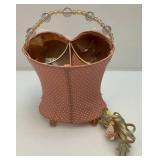 Vintage Bustier Lamp, Fdlower Handbag And Marilyn Monroe Items Misc. Vintage Tobbacco Tins And More