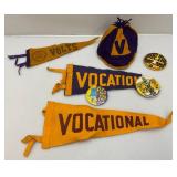 Group Of Vintage Minneapolis Vocational High School Felt Collectibles