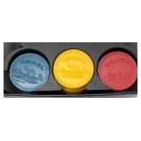 Vintage Collectible Joe Camel Poker Chip And Playing Card Set In Original Tin