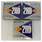 New Old Stock 10 Packs 3M 5 1/4" Double Sided Density Floppy Diskettes And Sony Diskettes (All Factory Sealed)
