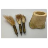 Super Rare Unique Trench Art Darts With Horsehair & Bone Holder