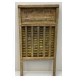 Vintage Wooden Egg Crate And Wash Boards With Advertisement