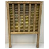 Vintage Wooden Egg Crate And Wash Boards With Advertisement