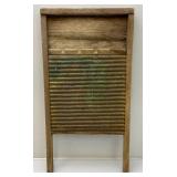 Vintage Wooden Egg Crate And Wash Boards With Advertisement