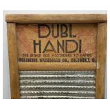 Vintage Wooden Egg Crate And Wash Boards With Advertisement