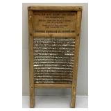 Vintage Wooden Egg Crate And Wash Boards With Advertisement