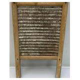 Vintage Wooden Egg Crate And Wash Boards With Advertisement