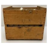 Vintage Wooden Egg Crate And Wash Boards With Advertisement