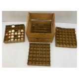 Vintage Wooden Egg Crate And Wash Boards With Advertisement