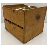 Vintage Wooden Egg Crate And Wash Boards With Advertisement