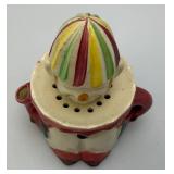 Vintage Japan Ceramic Clown Reamer Juicer Pitcher