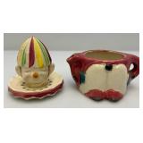 Vintage Japan Ceramic Clown Reamer Juicer Pitcher