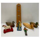 Misc. Hand Carved Decoys And More (One Antique)