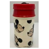 RARE Vintage Alladin Mickey Mouse Head Lunchbox With Thermos