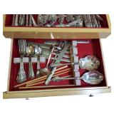 Vintage Holes & Edwards Deep Silverplated Silverware Set in a Wooden Case