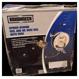 Roughneck - Spring-Rewind Fuel and Oil Hose Reel, 3/4in. x 25ft. NBR Rubber Hose, 1250 PSI | Model 28811