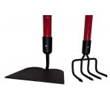 Bond Garden Tools - (1) Long Handle Fiberglass 4 Tine Cultivator  & (1) Garden Hoe Fiberglass Handle 54 in OAL
