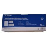 Elegrp  - Toggle Switch with Midway Wall Plate 10 Pack White