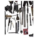 Vintage Mechanics Tools Lot - This lot includes crack repair plugs, micrometers, a puller, several slide hammers, and more tools.