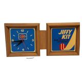 Vintage - Standard  Oil  logo and a sign for a " Jiffy Kit for New Carburetor Performance"   Shop Clock