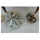 Vintage Sewing Basket and Contents 12"x19"x19"