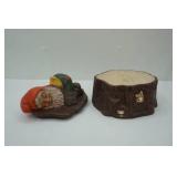 Vintage Ceramic Sleeping Gnome Cookie Jar