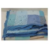 Vintage Homemade Blue Quilt