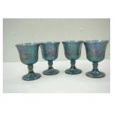 (4ct) Vintage Carnival Glass Goblets