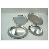 Stainless Steel & Kromex Serving Trays