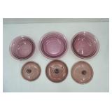 Vintage Corning Visions Cranberry Casserole Dish Set