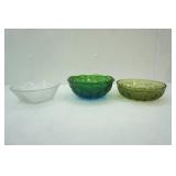 Vintage Serving Bowls: Jeanette Glass Bowl with a blue-to-green "flashed" finish