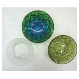 Vintage Serving Bowls: Jeanette Glass Bowl with a blue-to-green "flashed" finish