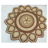 Vintage Handwoven Raffia Trivet or Table Mat 36" Across