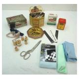 Vintage Tins with Sewing Supplies