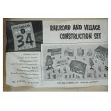 Vintage Louis Marx & Co. Electric Train Set w/paper Village