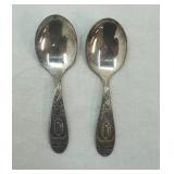 Oneida Heirloom Stainless Set, Rogers Birth Record Spoons, Vernon Silver Plate Spoon & Sterling Spoon