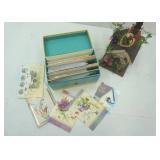 Box of Occasional Cards & Decorative Birch Church Birdhouse