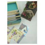 Box of Occasional Cards & Decorative Birch Church Birdhouse