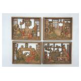 Vintage Burwood Products Wall Plaques Set of 4