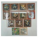 Norwegian Folk Art Decorative Ceramic Tiles