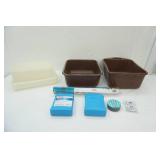Wash Tubs, Tupperware Containers w/lids, Aluminum Foil, Freezer Packs