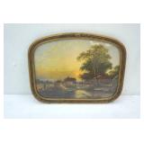 Vintage Landscape Lithograph 17.5"x13.5"