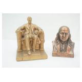 Benjamin Franklin Coin Bank & Abraham Lincoln Statue