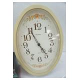 Pfaltzgraff Winterberry Sleigh Dish & Vintage Oval Wall Clock