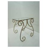 Vintage Wrought Iron and Glass Side Table