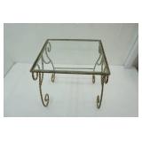 Vintage Wrought Iron and Glass Side Table
