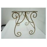Vintage Wrought Iron and Glass Side Table