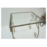 Vintage Wrought Iron and Glass Side Table
